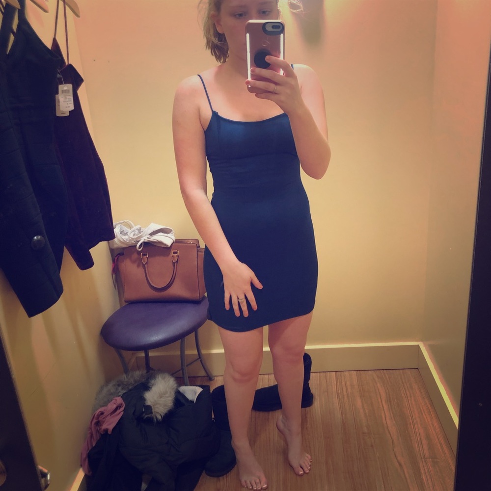 Blue Tie Up Back Dress!